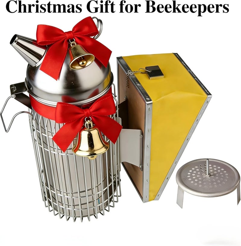 benefitbee Cute Bear-Shaped Domed Bee Smoker | Sustained Burning for 30-50 Hive Inspections, 4x11" Stainless Steel Beekeeping Tool - Image 2
